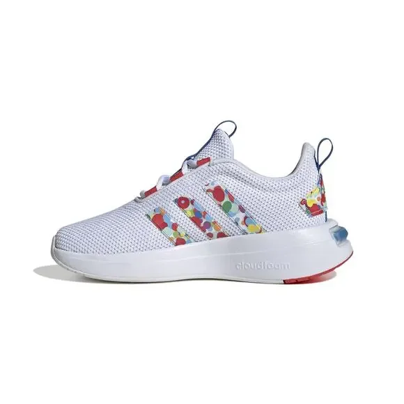 NWT adidas Racer Tr23 Lace-Up Sneaker, White, Red Royal, 4.5 US Unisex Big Kid